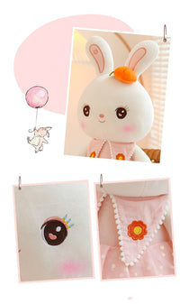 Sweetheart Rabbit Plush Pillow – Cuddly Stuffed Bunny Throw in 3 Pastel Colors & 4 Sizes