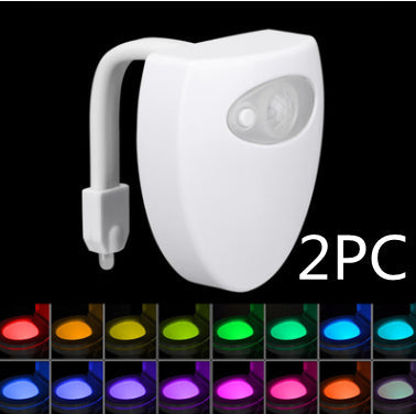Toilet Induction LED Night Light – Motion Sensor, 8‑Color, Battery Powered, Universal Fit What Else You Got?