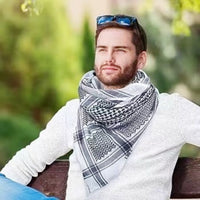Men's Saudi Print Headscarf – Warm, Sun-Proof & Dustproof Square Scarf for All Seasons