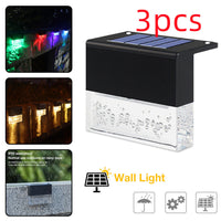 Solar Crystal-Glow RGB Step & Fence Light - Effortless Outdoor Illumination