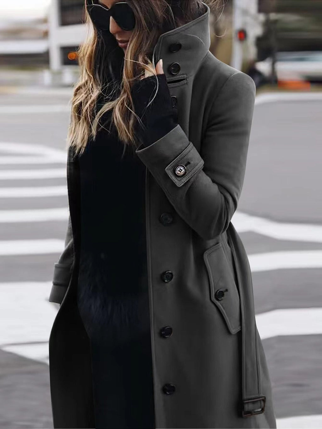 Women’s Medium‑Length Casual Polyester Coat – Long Sleeve Solid Color Jacket What Else You Got?