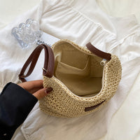 Elegant Handwoven Straw Tote Bag for Beach & Vacation - Coastal Chic Summer Shoulder Bag