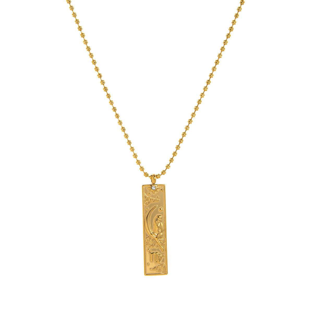 Diamond-Encrusted Zodiac Square Pendant Necklace What Else You Got?