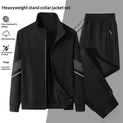 Comfortable Christian Casual Cardigan Hoodie Set with Stand-Up Collar - Long Sleeve Top & Pants (Multiple Colors & Sizes)