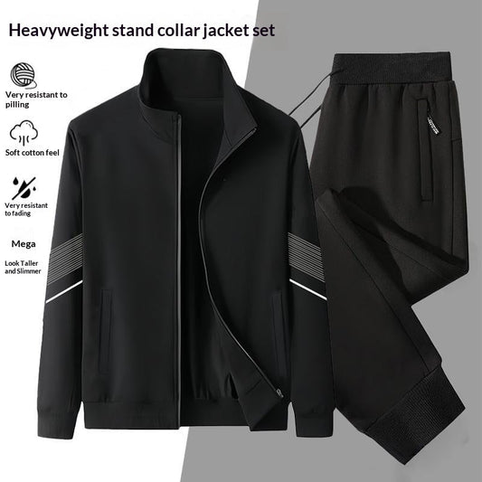 Casual Cardigan Hoodie Stand-up Collar Jacket And Pants Set What Else You Got?
