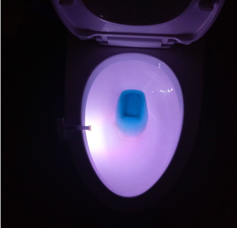 Toilet Induction LED Night Light – Motion Sensor, 8‑Color, Battery Powered, Universal Fit What Else You Got?