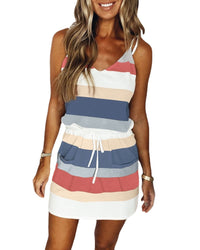 Graceful Striped Summer Dress - Comfortable & Modest Casual Wear for Women