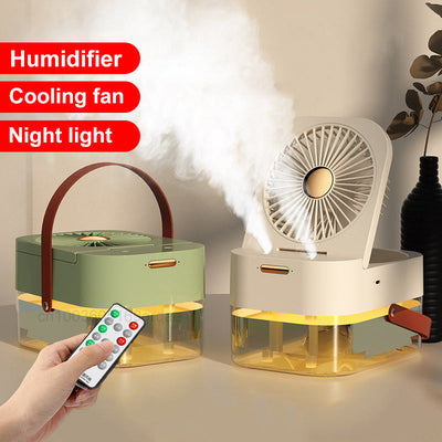 Blessed Comfort 2.5L Portable Humidifier Fan with Night Light & Remote - Summer Cooling & Humidifying Appliance