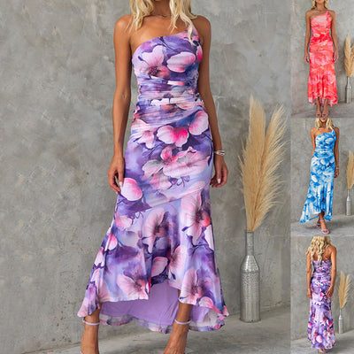 Graceful Blooms One-Shoulder Summer Dress | God's Grace in Every Stitch | Free Shipping