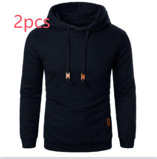 Men's Jacquard Hooded Sweater Long-sleeved Hoodie Warm Solid Sports Top What Else You Got?