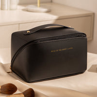 Plaid PU Cosmetic Bag – Large Travel Makeup & Toiletry Organizer with Double Zippers