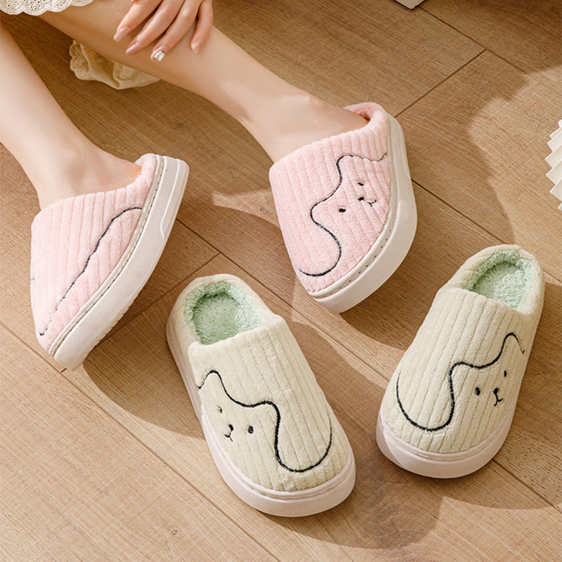 Striped Cat Slippers Indoor Couple Non-slip Floor Bedroom Slipper Winter Warm Plush House Shoes Women Men What Else You Got?