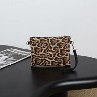 Elegant Light Brown Mini Square Shoulder Bag - Chic PU Crossbody with Leopard Accent