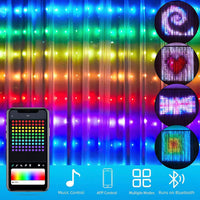 Bluetooth LED Curtain Lights – 400 RGB LEDs with App Control for Home & Events