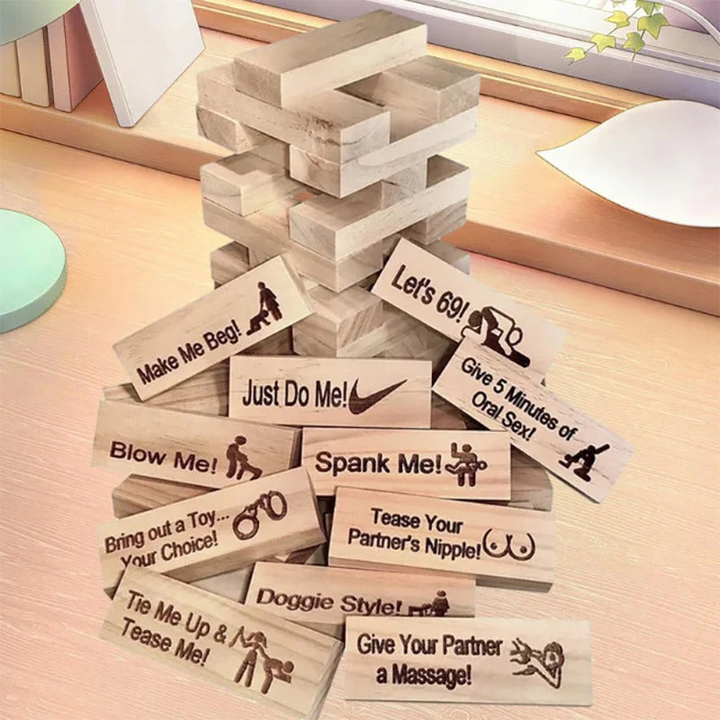 Couple Game Night Intimacy Block Tower Jenga Game Valentine Tumbling Tower Stacking Blocks Game Party Interactive Games 18 What Else You Got?