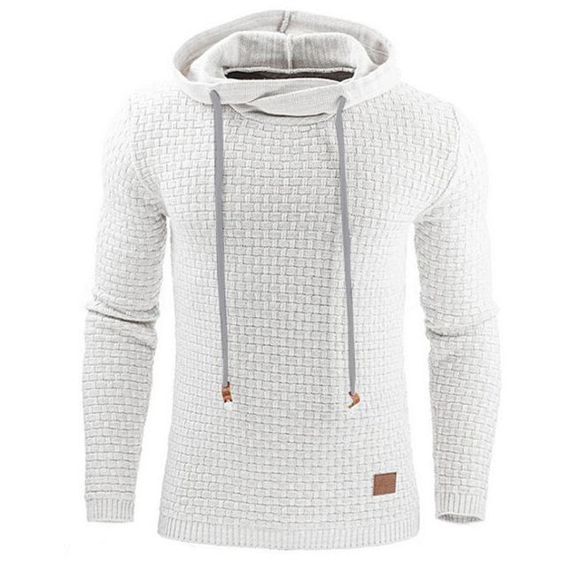 Men's Jacquard Sweater Long-sleeved Hoodie Warm Color Hooded Sweatshirt Jacket What Else You Got?