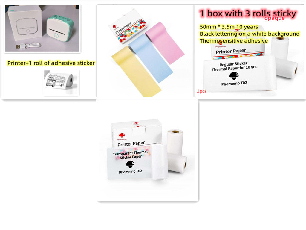 Portable Mini Thermal Label Printer Home Photo Printer Student Wrong Question Printer Bluetooth-compatible Mini Label Printer Price Tag What Else You Got?