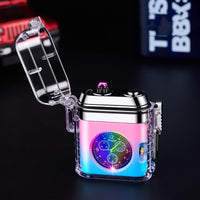 Waterproof Electric Lighter with Built-In Clock – USB Rechargeable Windproof Lighter