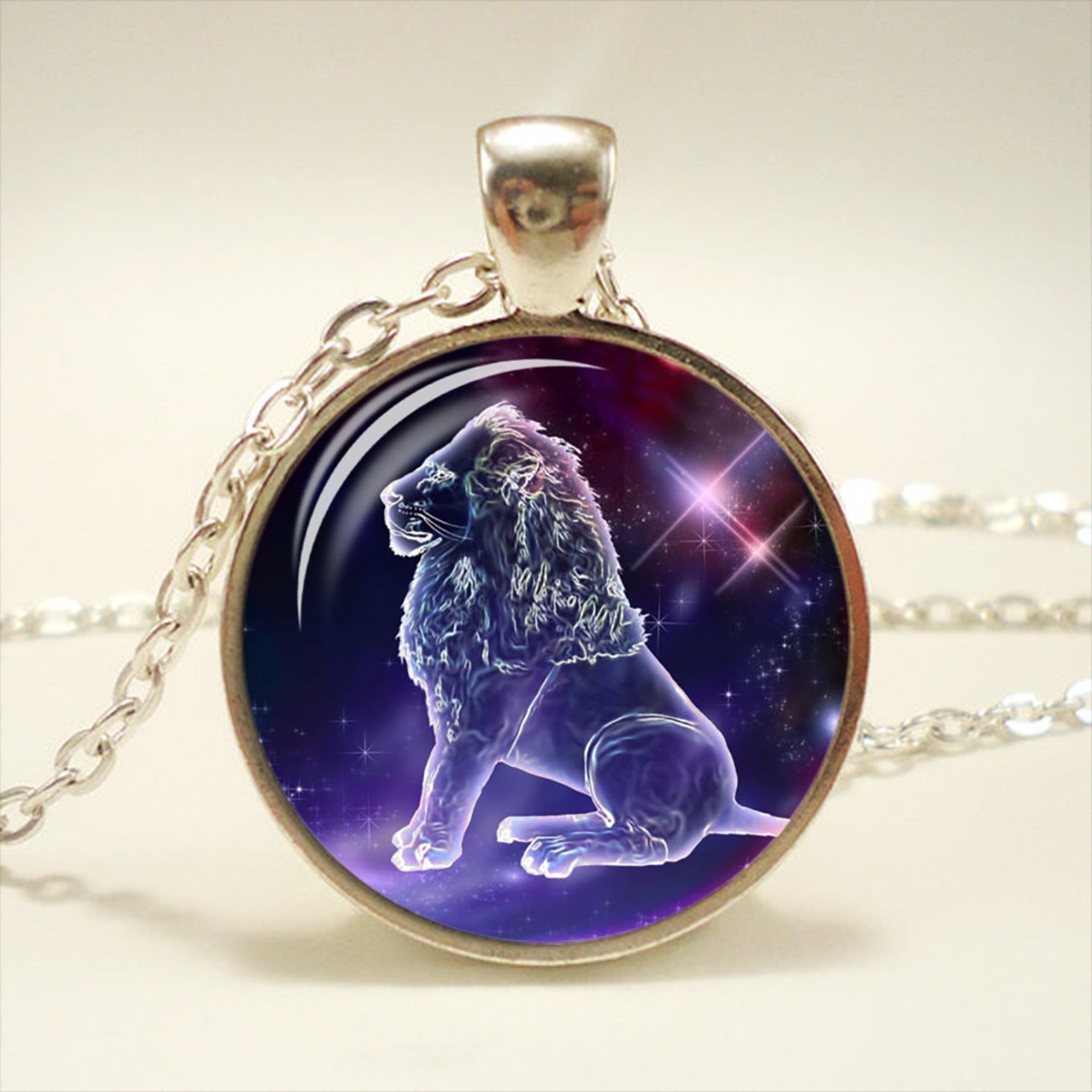 Zodiac Time Gemstone Glass Pendant Necklace What Else You Got?