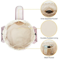 Women’s Barrel Drawstring Makeup Bag – Large-Capacity Travel Cosmetic Organizer
