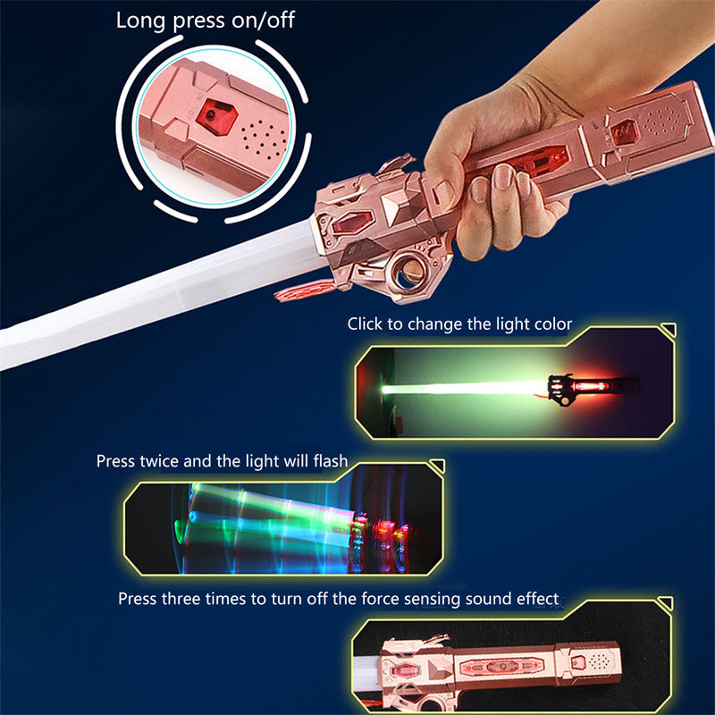 7‑Color RGB Retractable Laser Sword Lightsaber Toy – Type‑C Rechargeable Hand Spinner Cosplay Prop What Else You Got?