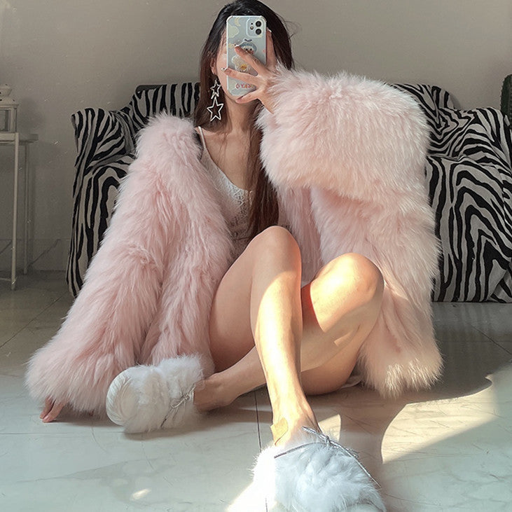 Oversized Furry Hooded Top – Cozy Autumn/Winter Plush Pullover (One Size, Women’s) What Else You Got?