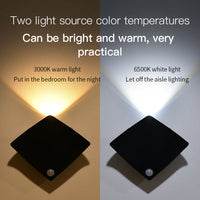 Smart Motion-Sensor LED Night Light - USB Rechargeable & Wireless for Home, Bedroom & Hallway Decor