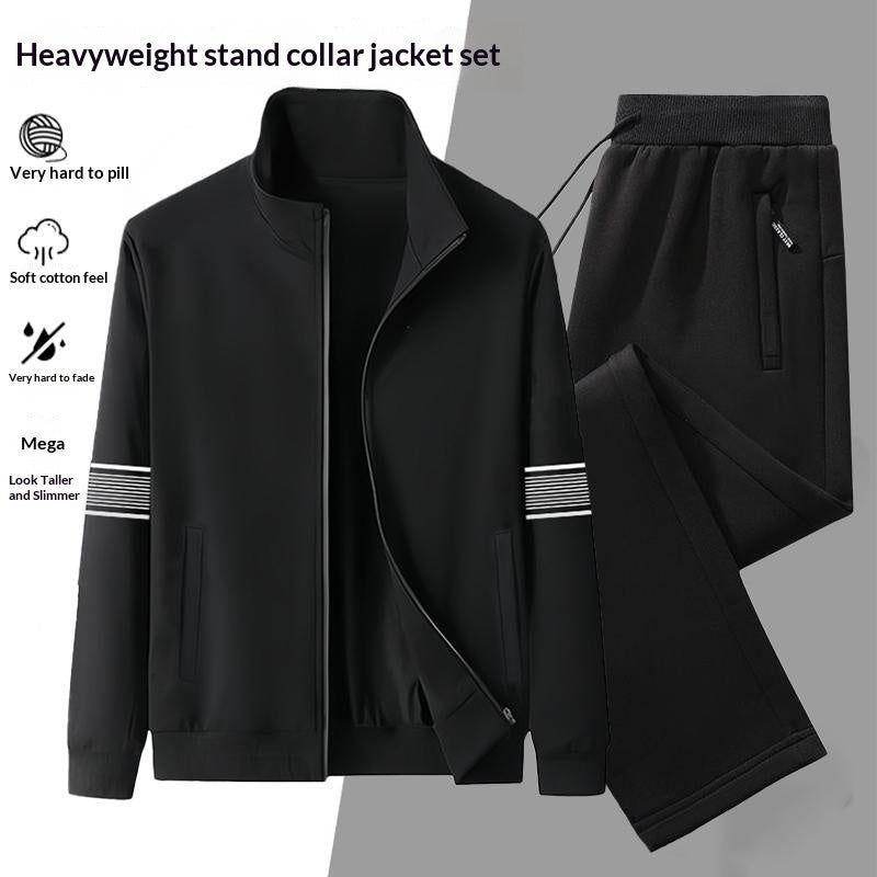 Casual Cardigan Hoodie Stand-up Collar Jacket And Pants Set What Else You Got?