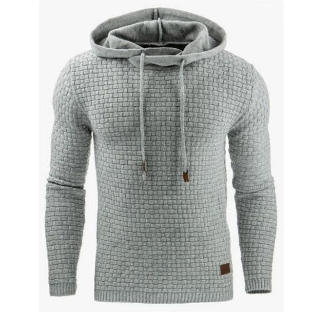 Men's Jacquard Sweater Long-sleeved Hoodie Warm Color Hooded Sweatshirt Jacket What Else You Got?