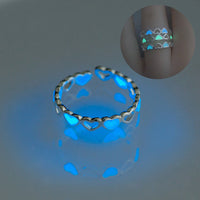 Glow-in-the-Dark Heart Ring – Adjustable Romantic Jewelry