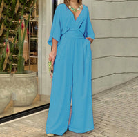 Elegant Women's Jumpsuit - V-Neck Summer Fashion in Trendy Styles