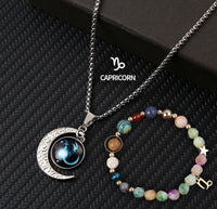 Zodiac Birthstone Necklace Set - 12 Signs | Natural Stone Spiritual Jewelry