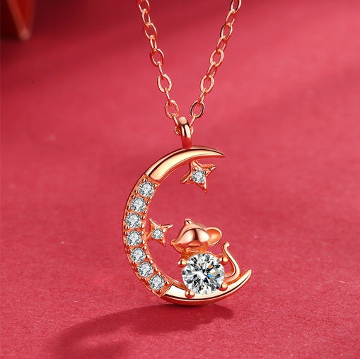 Sterling Silver Zodiac Diamond Star And Moon Pendant Necklace What Else You Got?