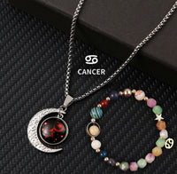 Zodiac Birthstone Necklace Set - 12 Signs | Natural Stone Spiritual Jewelry