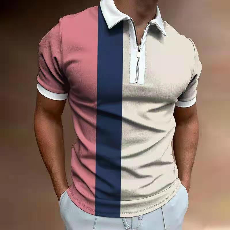 Men's POLO Shirt Striped Printed Short Sleeve T-Shirt Lapel Shirt What Else You Got?