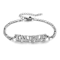 Personalized Zodiac Letter Bracelet – Stainless Steel Astrology Jewelry for All Signs