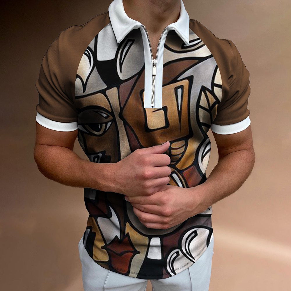 Men's POLO Shirt Striped Printed Short Sleeve T-Shirt Lapel Shirt What Else You Got?