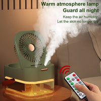 Blessed Comfort 2.5L Portable Humidifier Fan with Night Light & Remote - Summer Cooling & Humidifying Appliance
