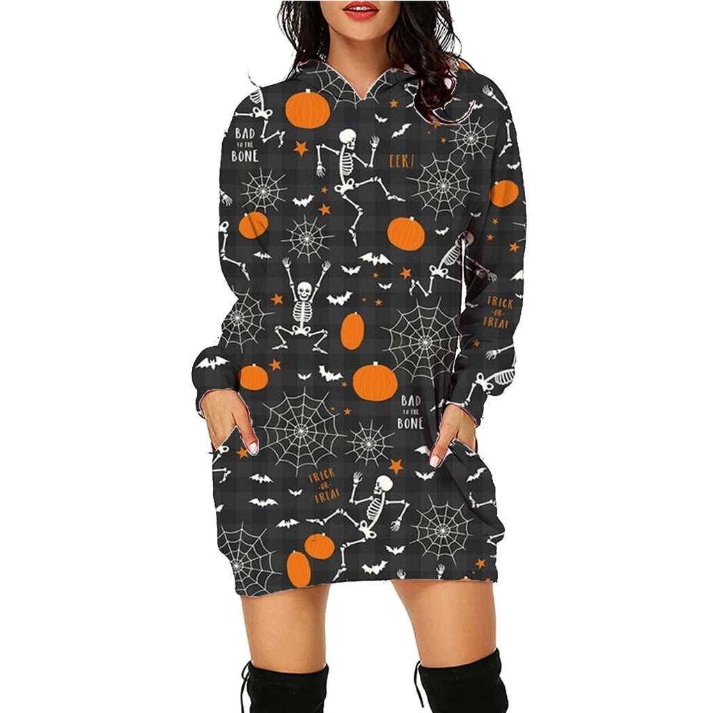 Halloween Print Long Hoodie With Pockets Sweater Long Sleeve Clothes Women What Else You Got?