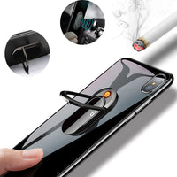USB Plasma Lighter with Phone Holder – Windproof Flameless Rechargeable EDC