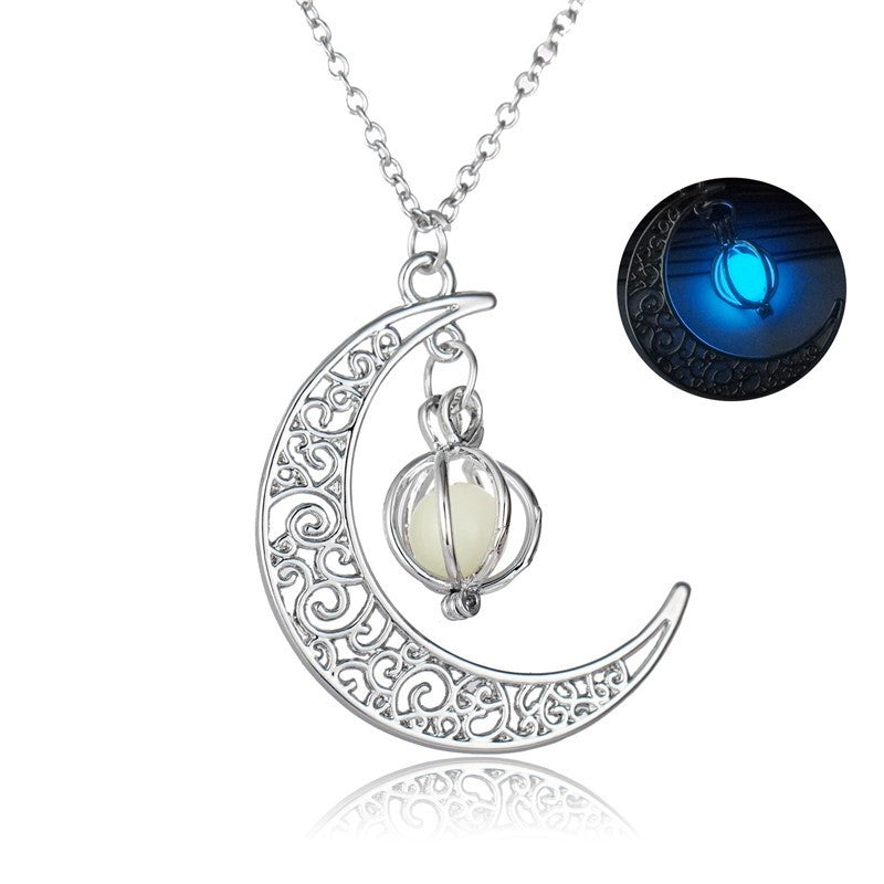 Fashion Moon Natural Glowing Stone Healing Necklace Women Gift Charm Luminous Pendant Necklace Jewelry What Else You Got?