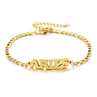Personalized Zodiac Letter Bracelet – Stainless Steel Astrology Jewelry for All Signs