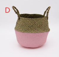 Boho Seagrass Belly Basket – Handwoven Organizer for Plants, Laundry & Toys | Natural Storage Basket