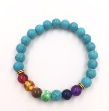 8mm Volcanic Stone Chakra Bracelet – Colorful Agate Energy Beads Healing Jewelry What Else You Got?