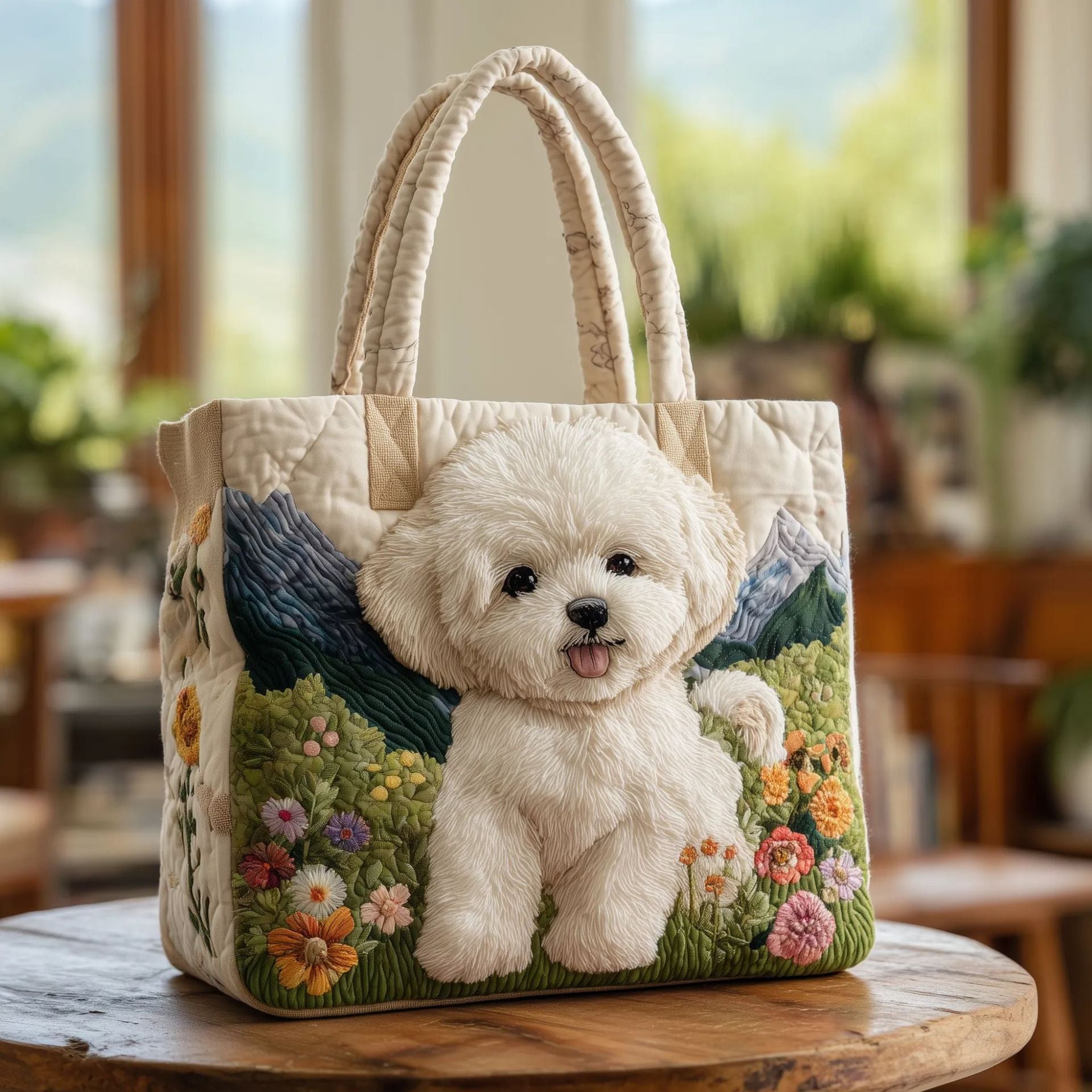 300g Canvas Dog-Printed Tote And Shoulder Bag What Else You Got?