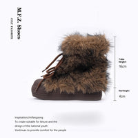 Warm & Stylish Fur-Lined Snow Boots for Women - Thick Sole Winter Footwear
