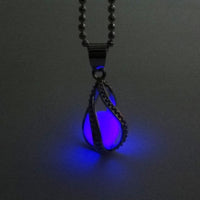 Glow-in-the-Dark Spiral Water Drop Necklace – Luminous Pendant for Women & Girls