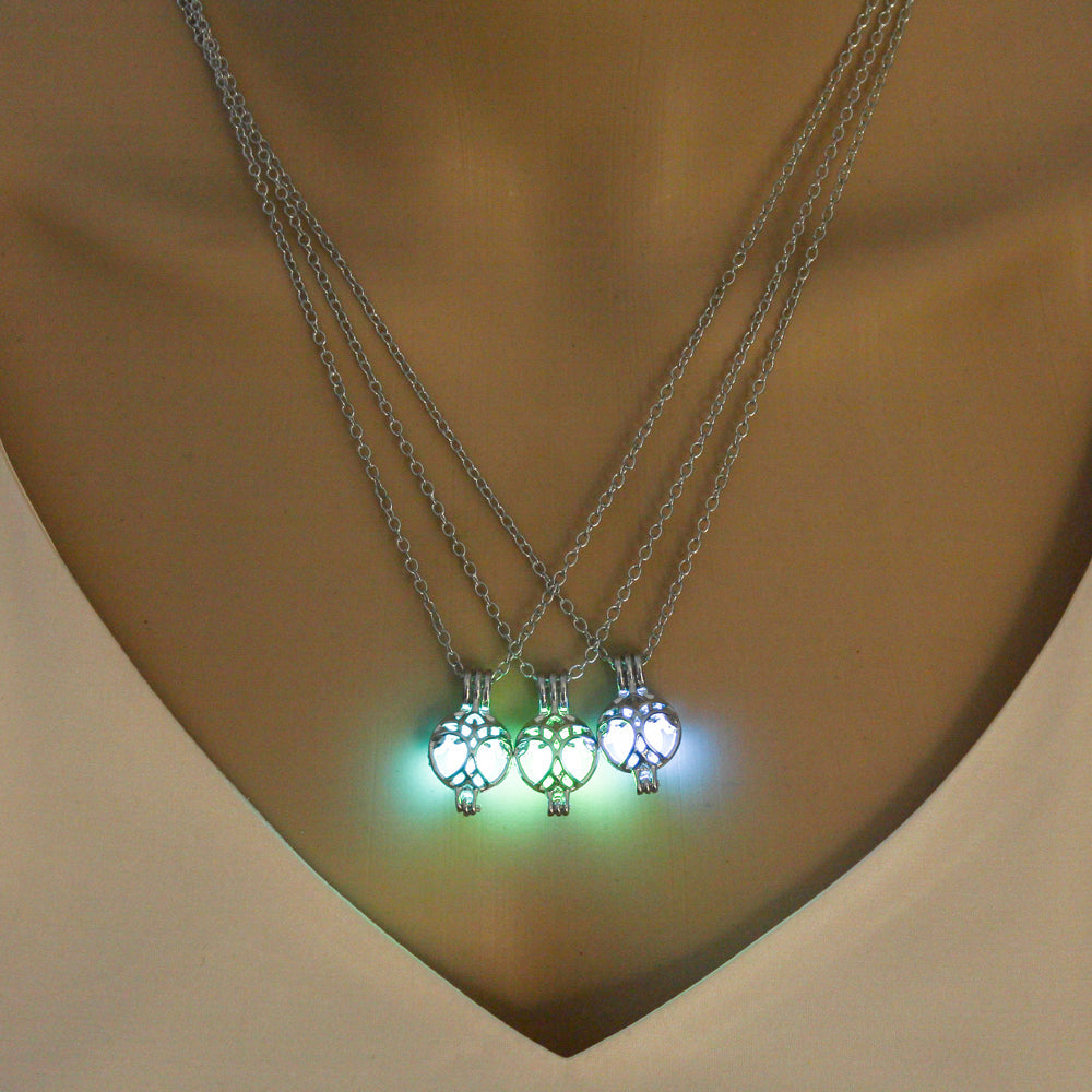 Glow-in-the-dark tree of life hollow diy round necklace What Else You Got?