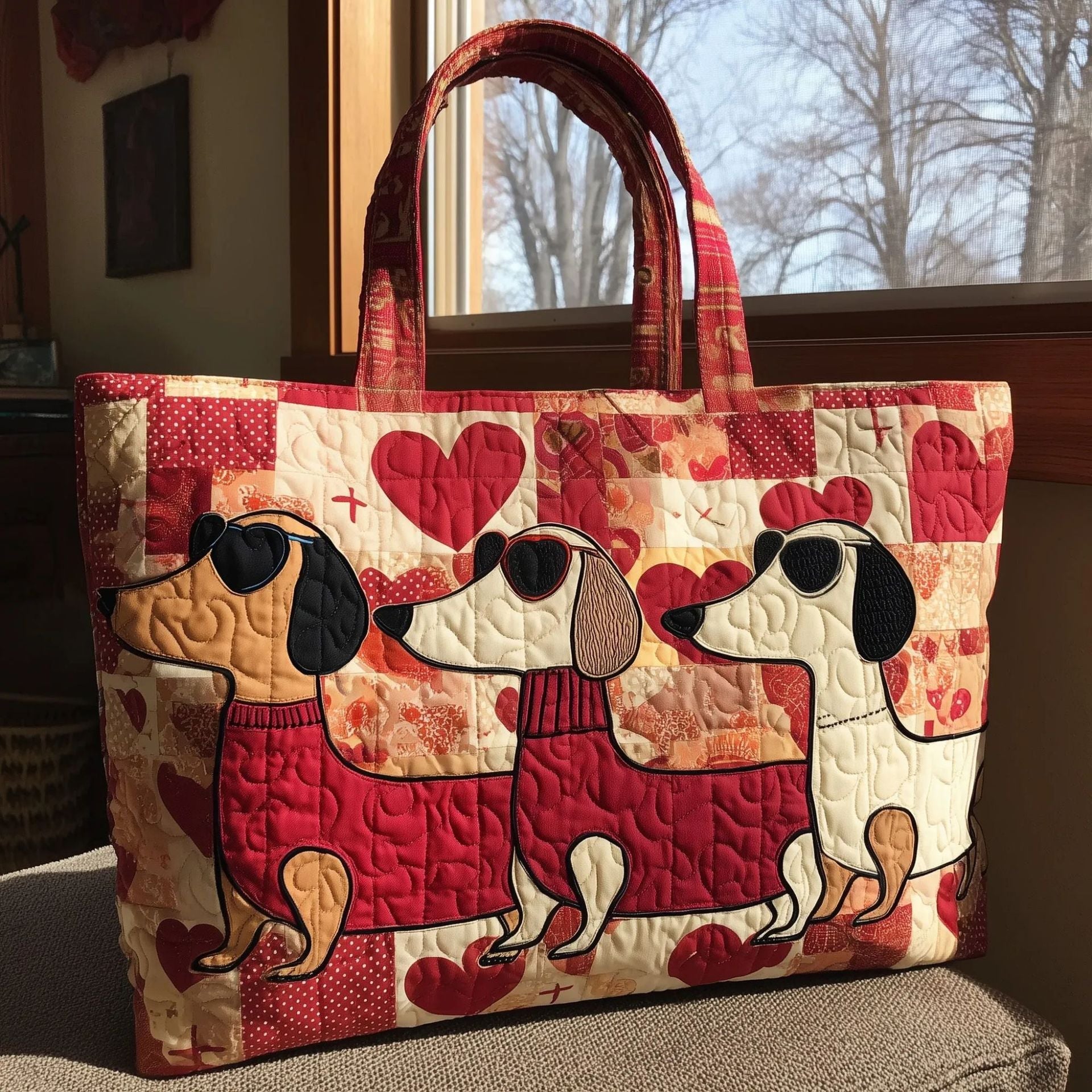 300g Canvas Dog-Printed Tote And Shoulder Bag What Else You Got?