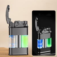 Windproof Green Flame Lighter – Metal Quicksand Design for Outdoor & Everyday Carry